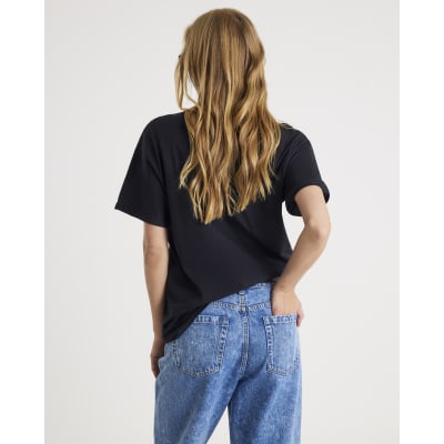 Black Short Sleeve Layered Necklace T-shirt