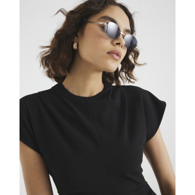 Black Short Sleeve Mini Dress