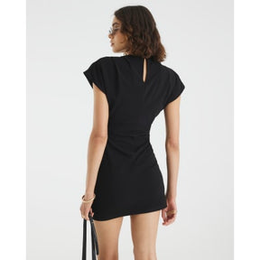 Black Short Sleeve Mini Dress