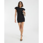 Black Short Sleeve Mini Dress