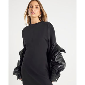 Black Short Sleeve Mini T-shirt Dress