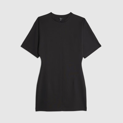 Black Short Sleeve Mini T-shirt Dress
