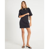Black Short Sleeve Mini T-shirt Dress