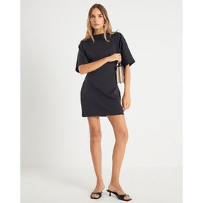 Black Short Sleeve Mini T-shirt Dress