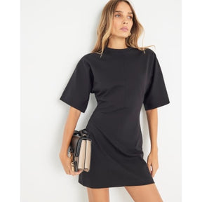 Black Short Sleeve Mini T-shirt Dress