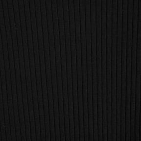 Black Short Sleeve Ribbed Polo Top