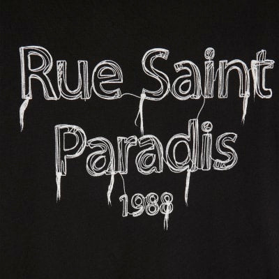 Black Short Sleeve Rue Saint Paradis T-shirt