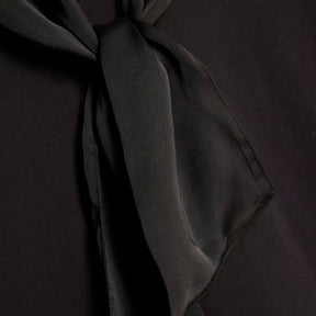 Black Short Sleeve Scarf Detail T-shirt