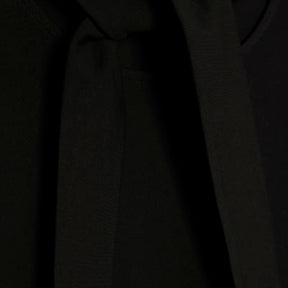 Black Short Sleeve Scarf Neck T-shirt
