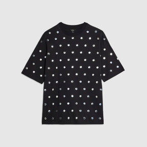 Black Short Sleeve Studded T-shirt