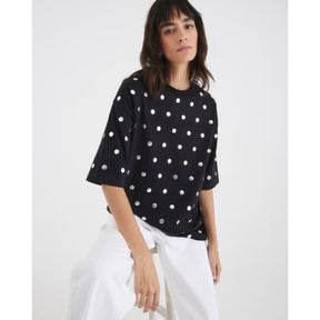 Black Short Sleeve Studded T-shirt