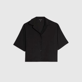 Black Short Sleeve Textured Shirt