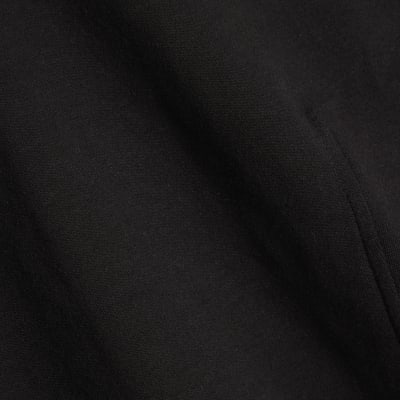Black Short Sleeve Tie Back Seamed Top