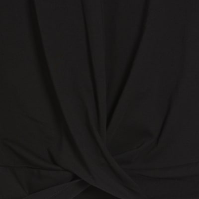 Black Short Sleeve Twist Front T-shirt