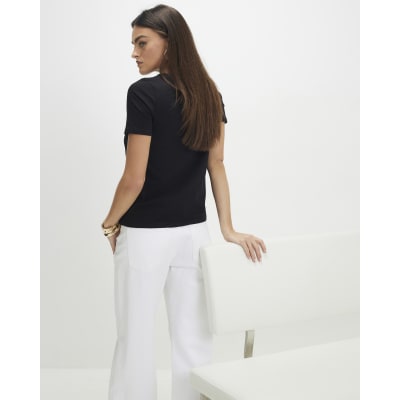 Black Short Sleeve Via Manzoni T-shirt
