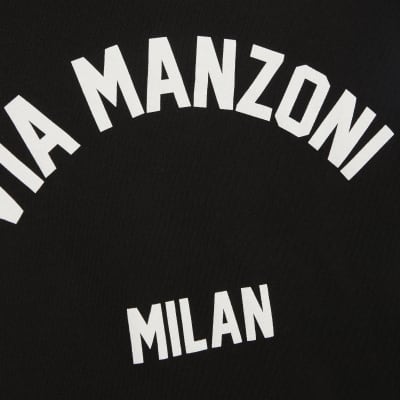 Black Short Sleeve Via Manzoni T-shirt