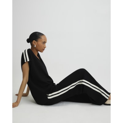 Black Side Tape Joggers