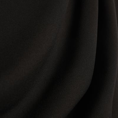 Black Sleeveless Asymmetric Drape Jumpsuit
