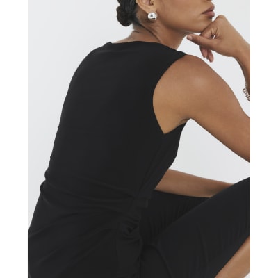 Black Sleeveless Asymmetric Top