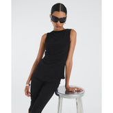 Black Sleeveless Asymmetric Top