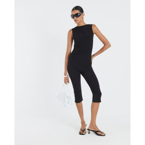 Black Sleeveless Asymmetric Top