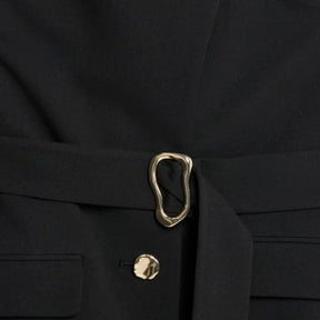 Black Sleeveless Belted Waistcoat