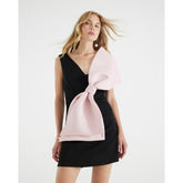 Black Sleeveless Bow Mini Dress