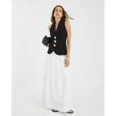 Black Sleeveless Button Detail Waistcoat