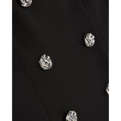 Black Sleeveless Button Waistcoat