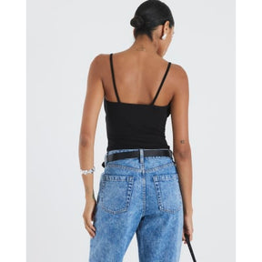 Black Sleeveless Corset Bodysuit