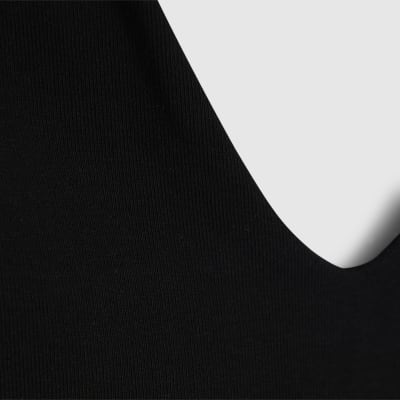 Black Sleeveless Cotton Bodysuit