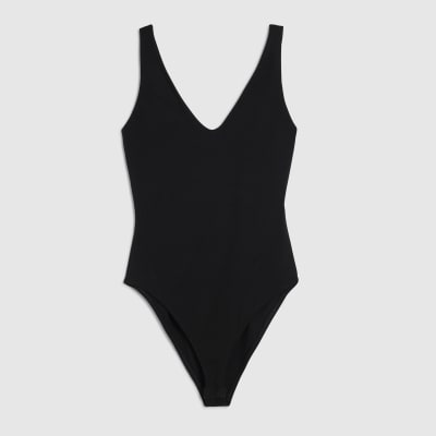 Black Sleeveless Cotton Bodysuit