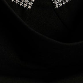 Black Sleeveless Cowl Neck Diamante Cami Top