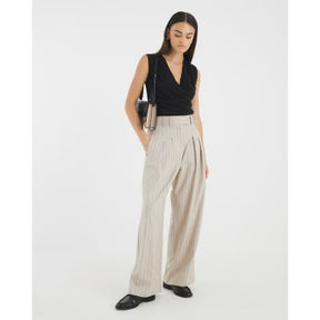 Black Sleeveless Cowl Neck Drape Tank Top