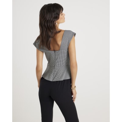 Black Sleeveless Cowl Neck Hybrid Jumpsuit