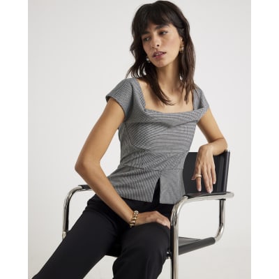 Black Sleeveless Cowl Neck Hybrid Jumpsuit