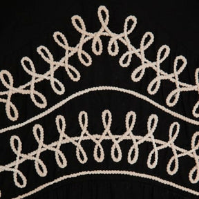 Black Sleeveless Embroidered Mini Beach Dress