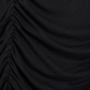 Black Sleeveless Gathered Drape Tank Tap