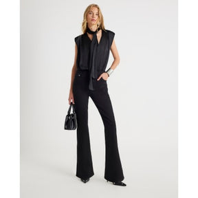 Black Sleeveless Tie Neck Bodysuit