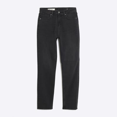 Black Slim Fit High Waisted Ankle Jeans