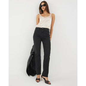 Black Slim Fit High Waisted Ankle Jeans
