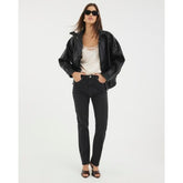 Black Slim Fit High Waisted Ankle Jeans