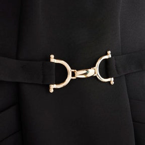 Black Snaffle Front Mini Shift Dress
