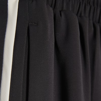 Black Stitch Side Stripe Joggers
