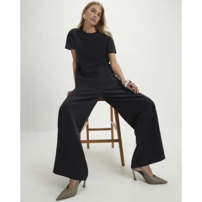 Black Straight Leg Trousers