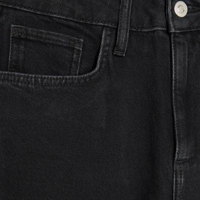 Black Stretch Straight Leg Jeans