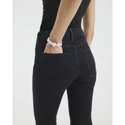 Black Stretch Straight Leg Jeans