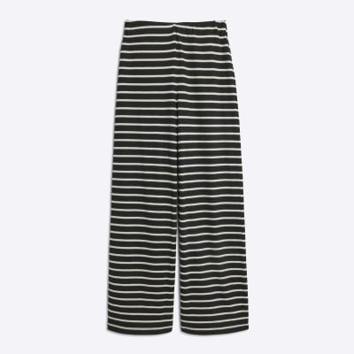Black Stripe Wide Leg Trousers