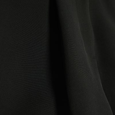 Black Structured Belted Shorts