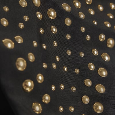 Black Studded Low Waisted Bikini Bottoms